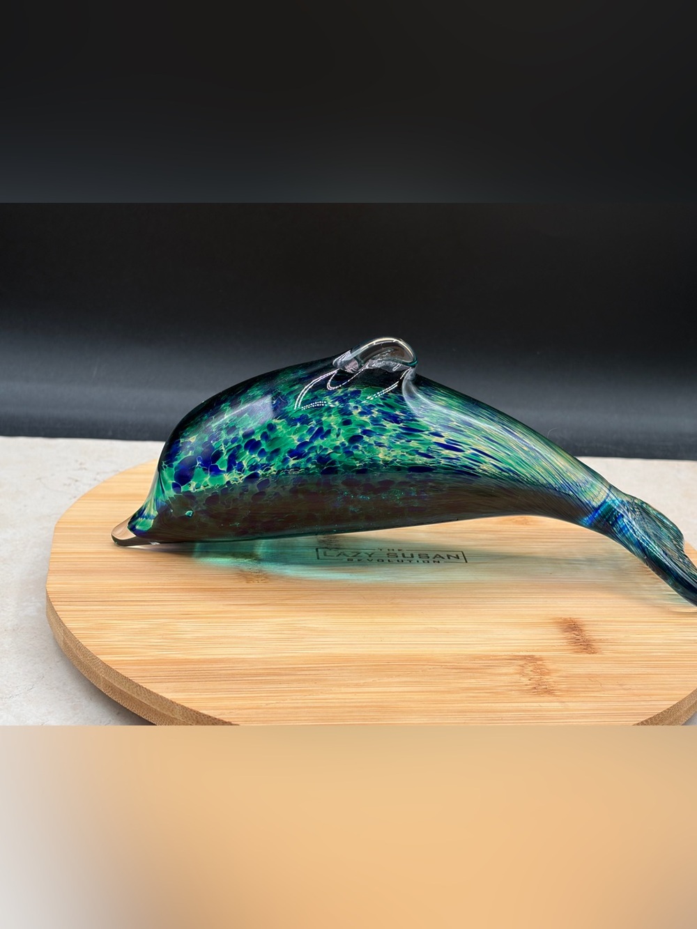 Vintage Wedgwood Glass Dolphin Sculpture / Paperweight 1970's
